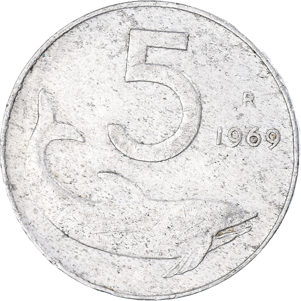 Monnaie, Italie, 5 Lire, 1969
