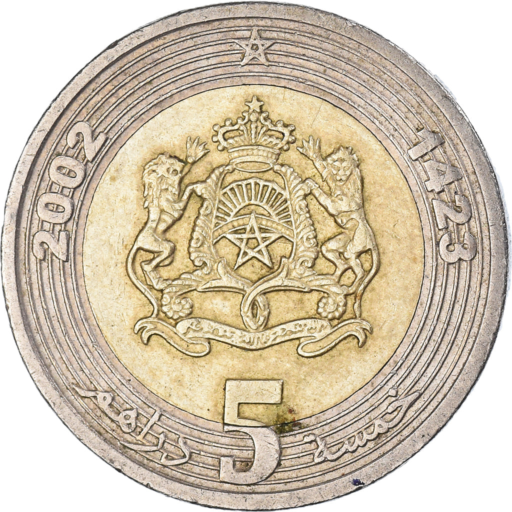 Monnaie, Maroc, 5 Dirhams, 2002