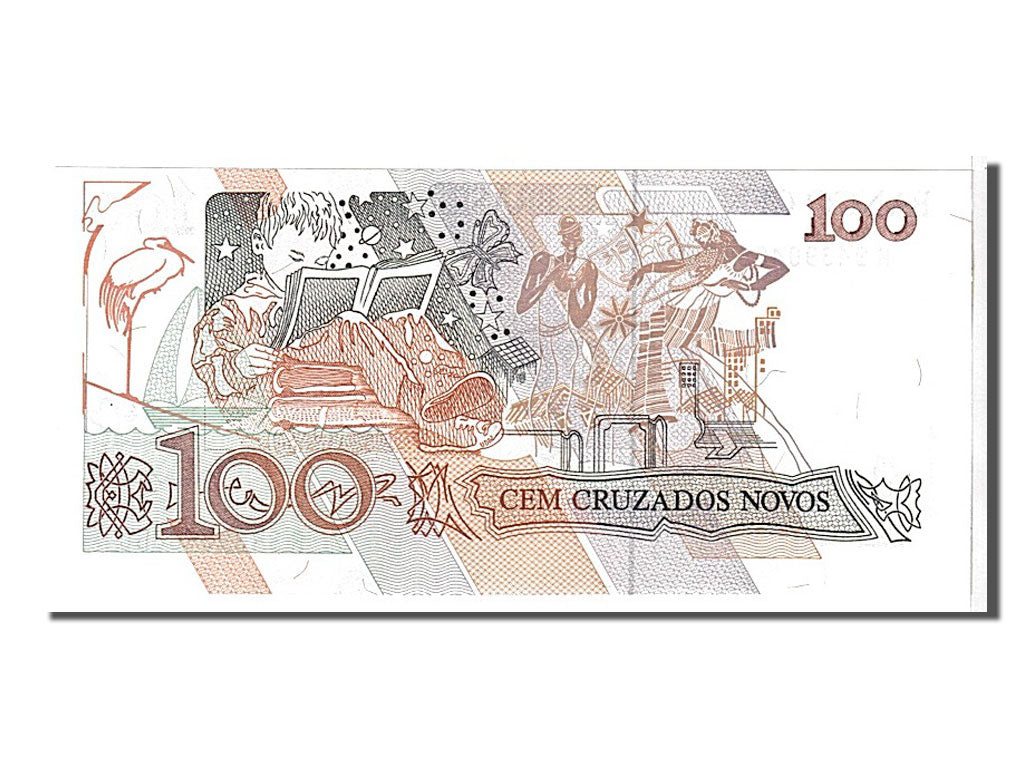 Banknote, Brazil, 100 Cruzeiros on 100 Cruzados Novos, 1990, KM:224b, UNC(65-70)