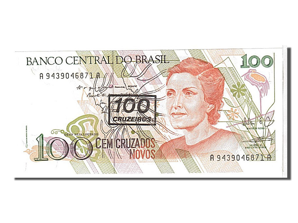 Brasile, 100 Cruzeiros on 100 Cruzados Novos, 1990, FDS