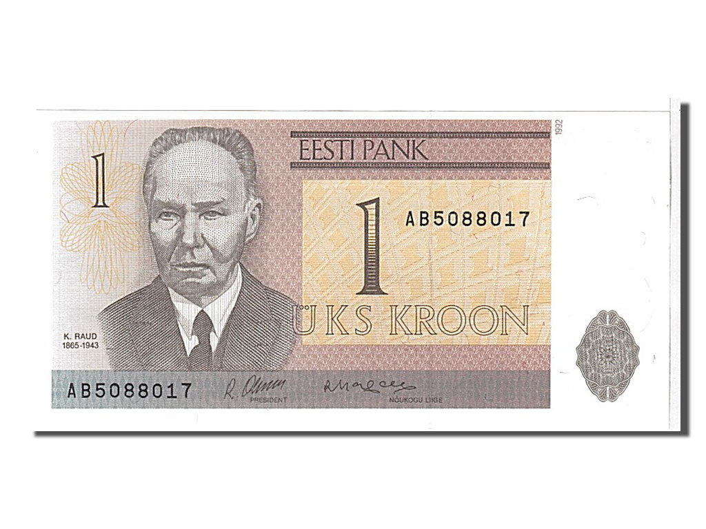 Geldschein, Estonia, 1 Kroon, 1992, KM:69a, UNZ