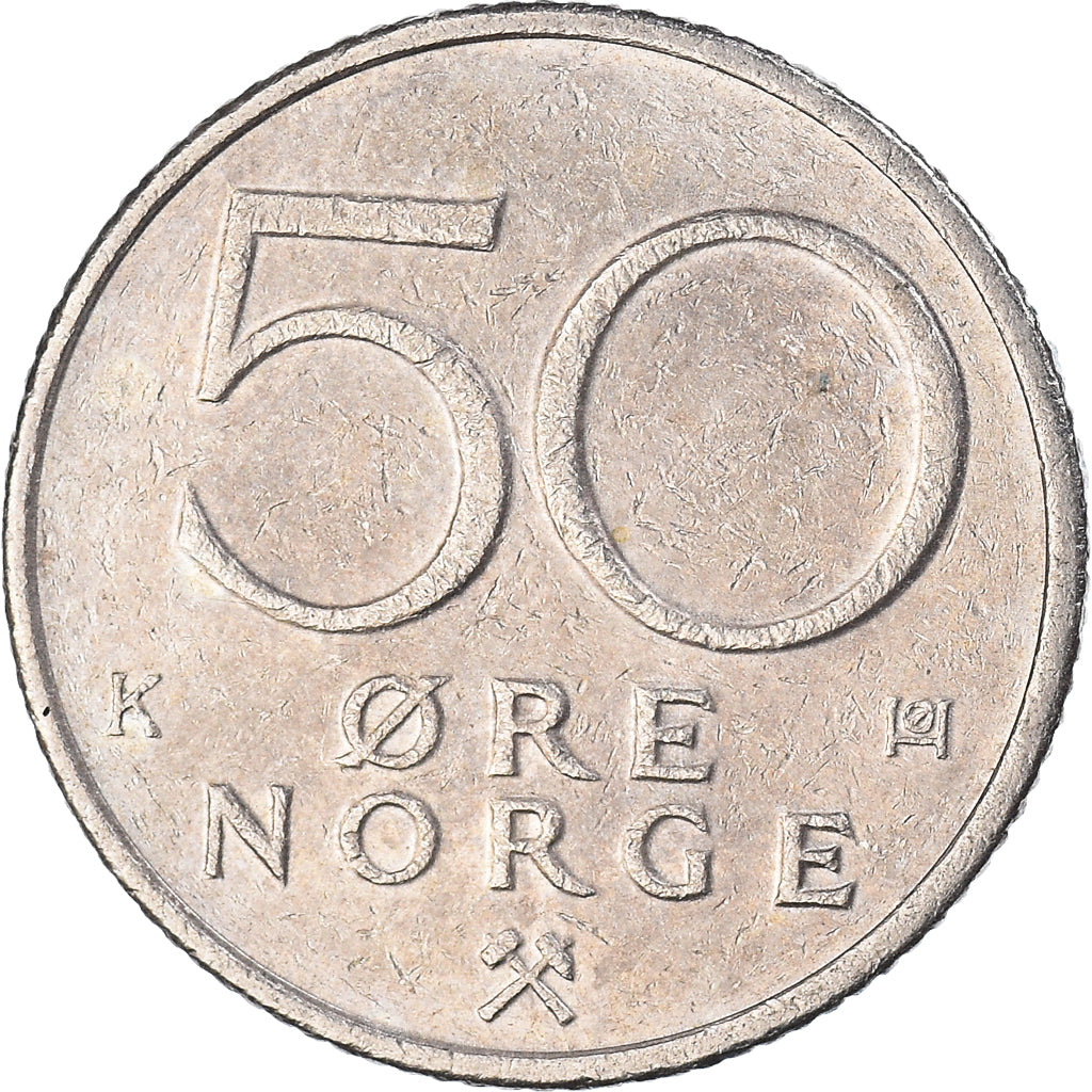 Moneta, Norvegia, 50 Öre, 1985