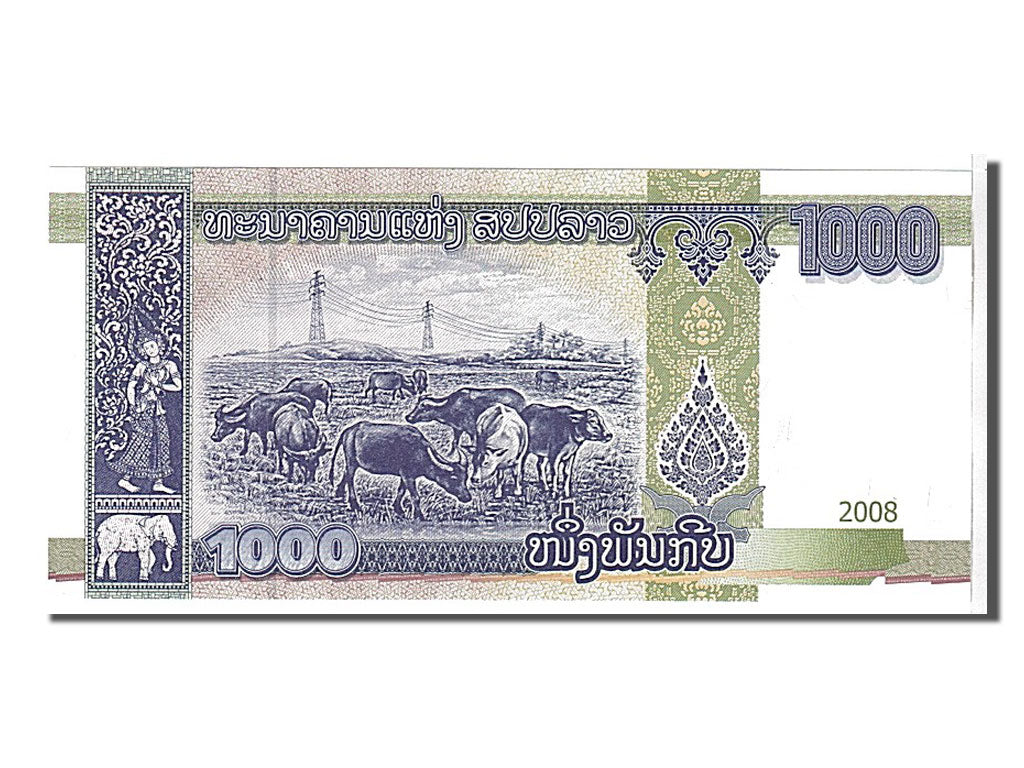 Lao, 1000 Kip, 2008, KM #39a, UNC(65-70), AA0375119