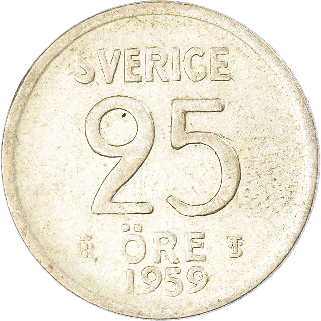 Moneta, Svezia, 25 Öre, 1959