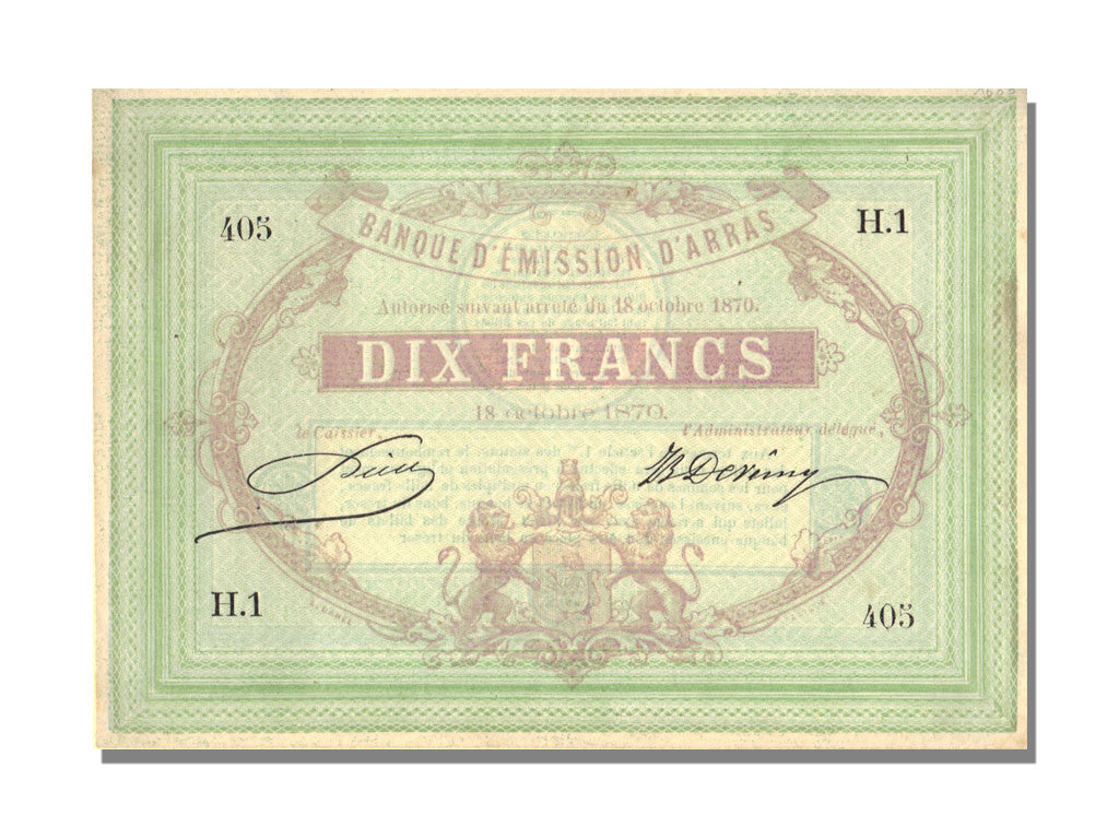 Biljet, 10 Francs, 1870, Frankrijk, NIEUW