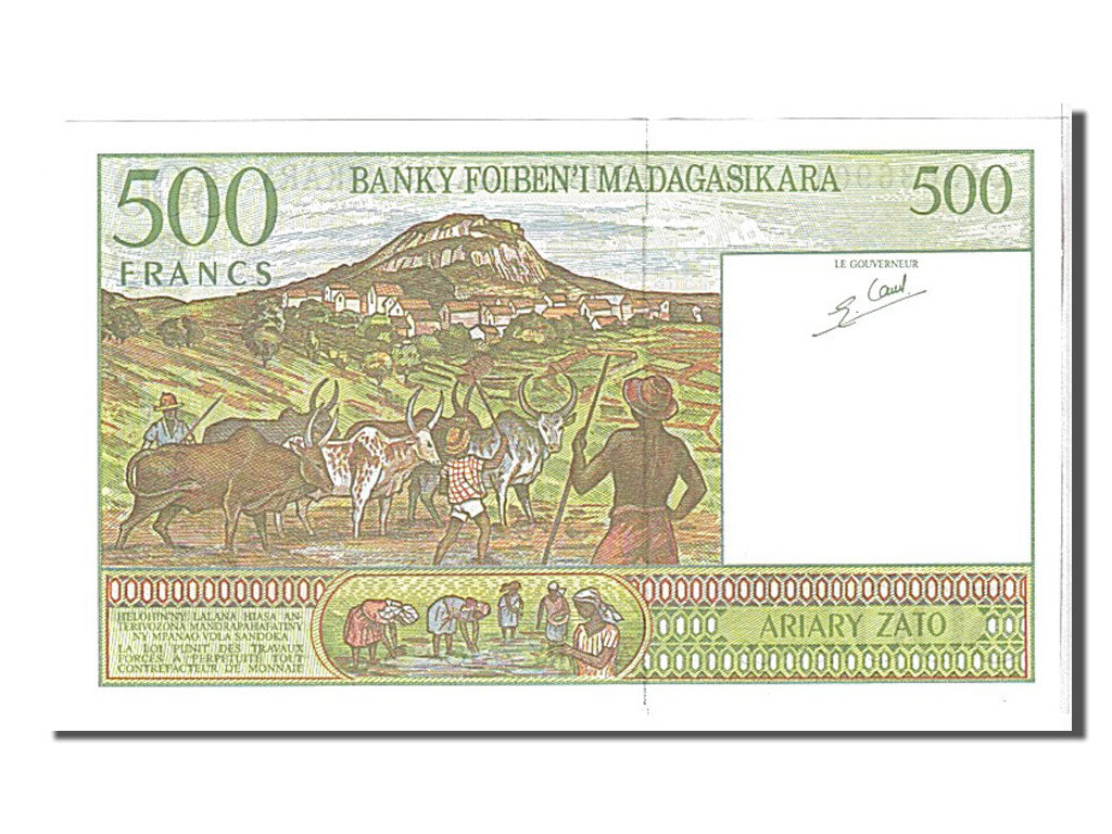 Banknote, Madagascar, 500 Francs = 100 Ariary, 1996, KM:75b, UNC(65-70)
