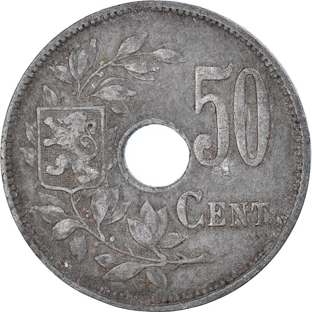 Münze, Belgien, 50 Centimes, 1918