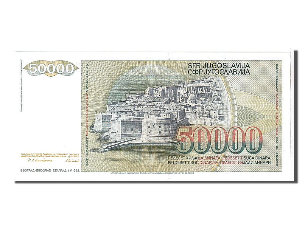 Banknote, Yugoslavia, 50,000 Dinara, 1988, KM:96, UNC(65-70)