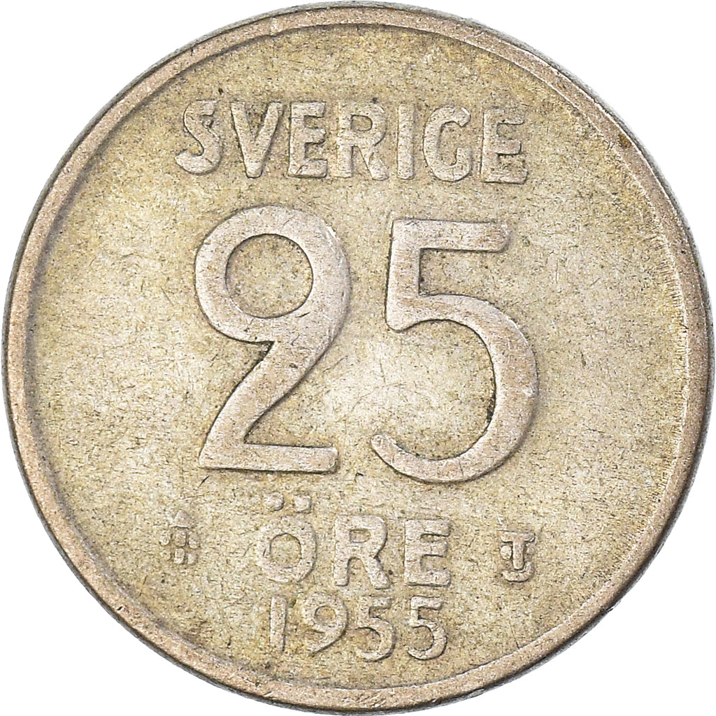 Moneda, Suecia, 25 Öre, 1955