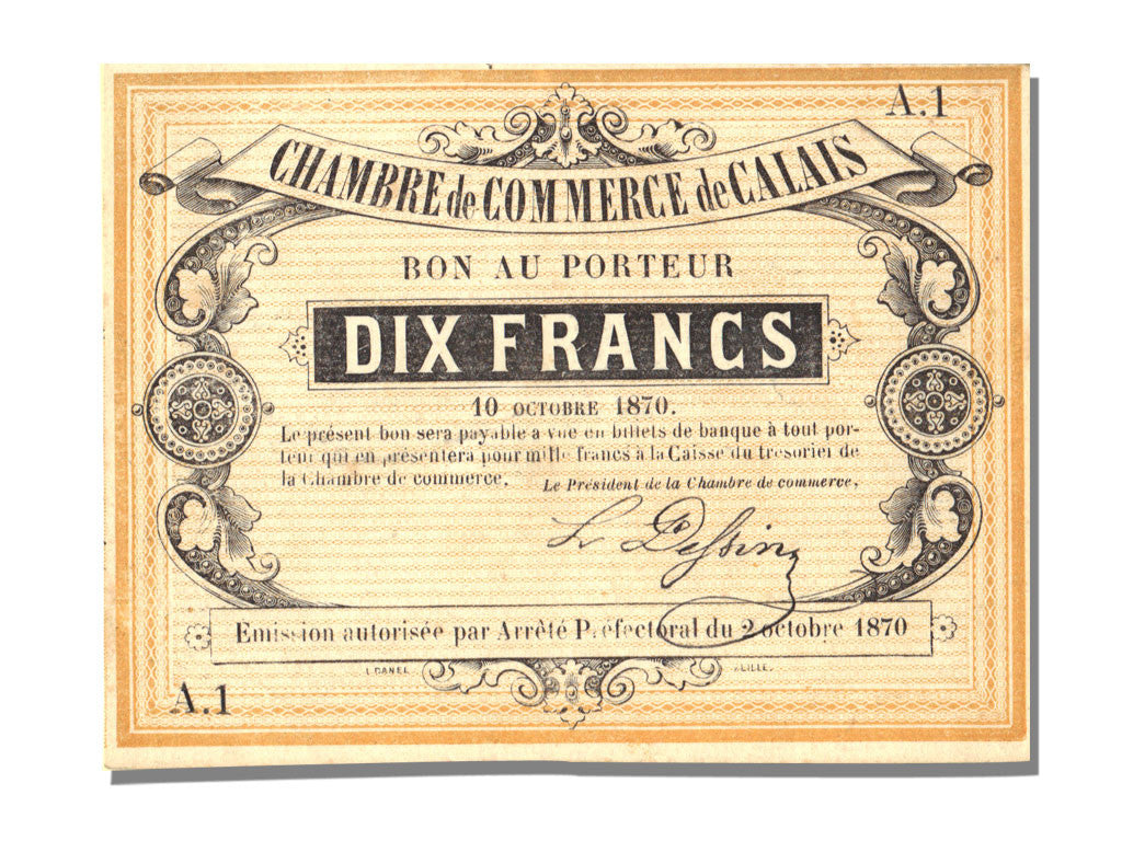 Banknot, Francja, 10 Francs, 1870, UNC(65-70)