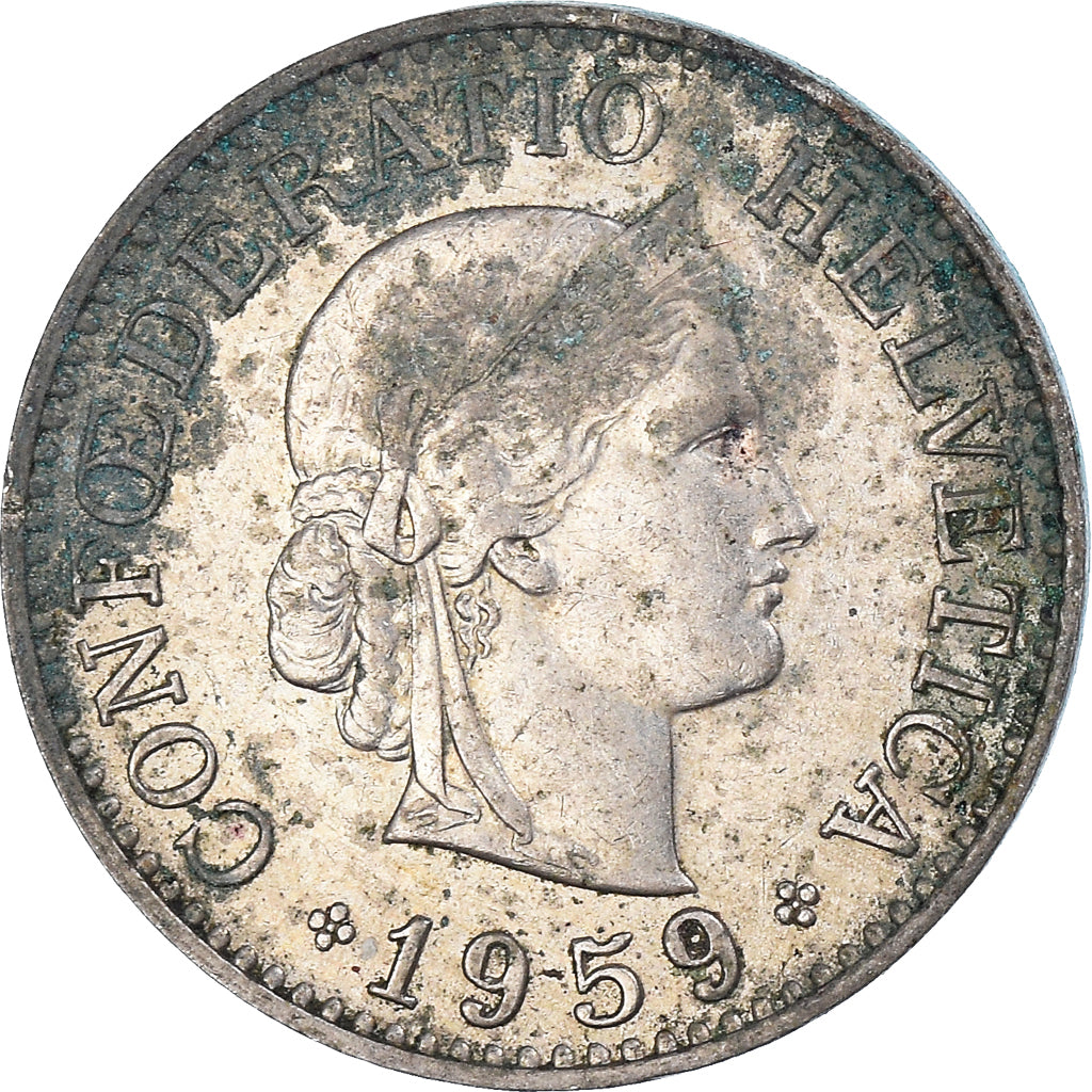 Moeda, Suíça, 10 Rappen, 1959