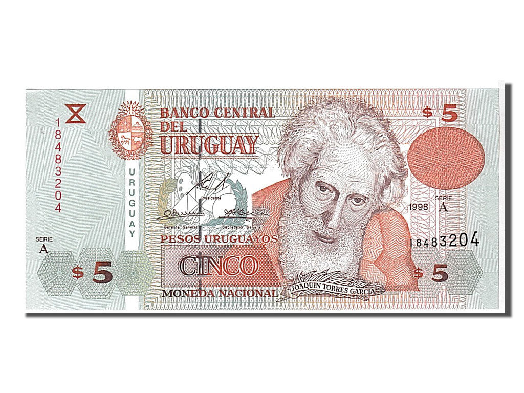 Banknote, Uruguay, 5 Pesos Uruguayos, 1998, KM:80a, UNC(65-70)