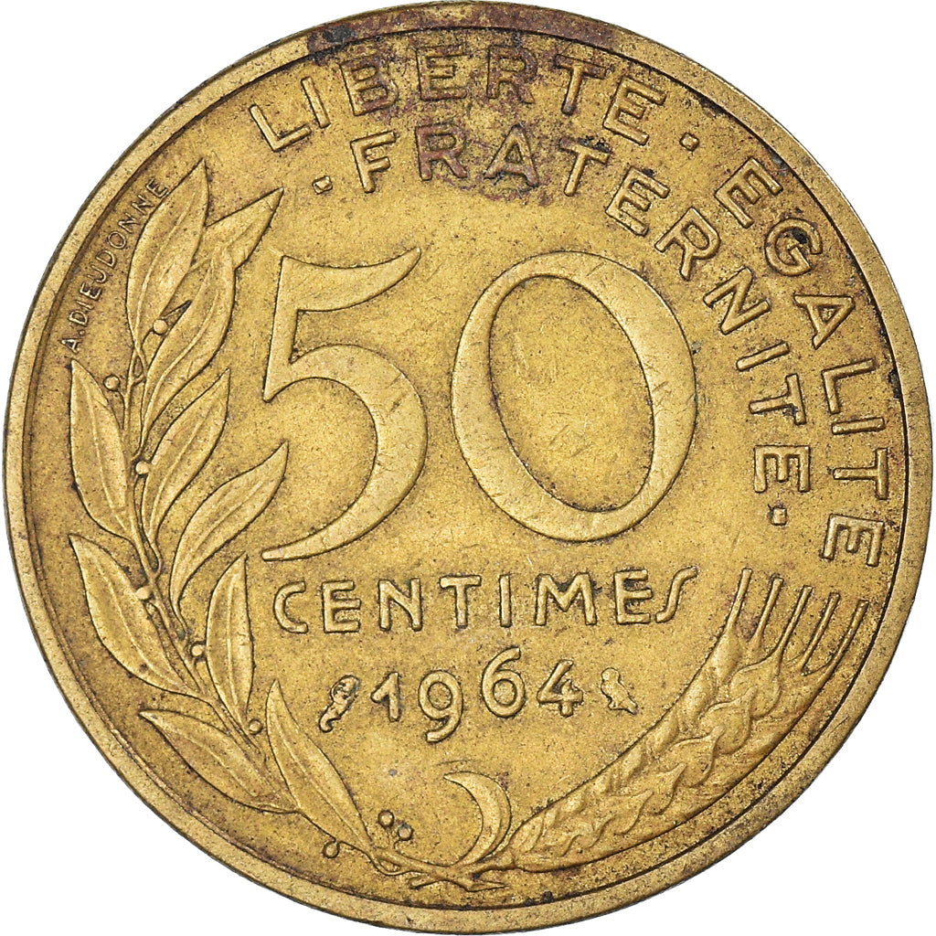 Moneda, Francia, 50 Centimes, 1964