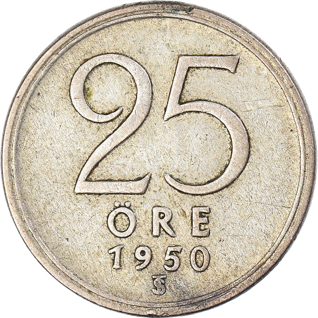 Moneta, Svezia, 25 Öre, 1950