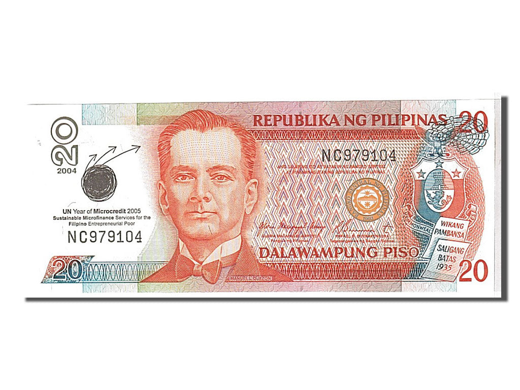 Geldschein, Philippinen, 20 Piso, 2004, KM:182h, UNZ