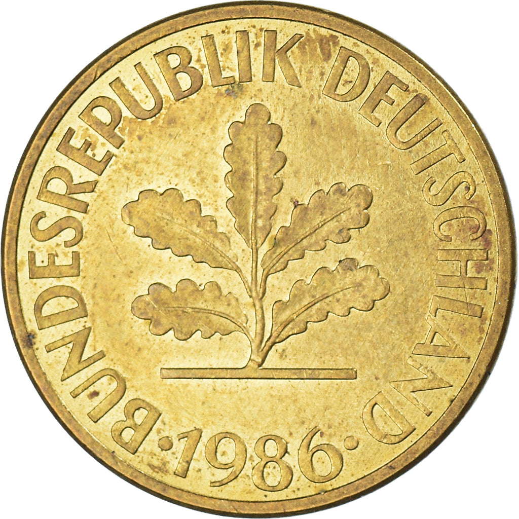 Munten, Federale Duitse Republiek, 10 Pfennig, 1986