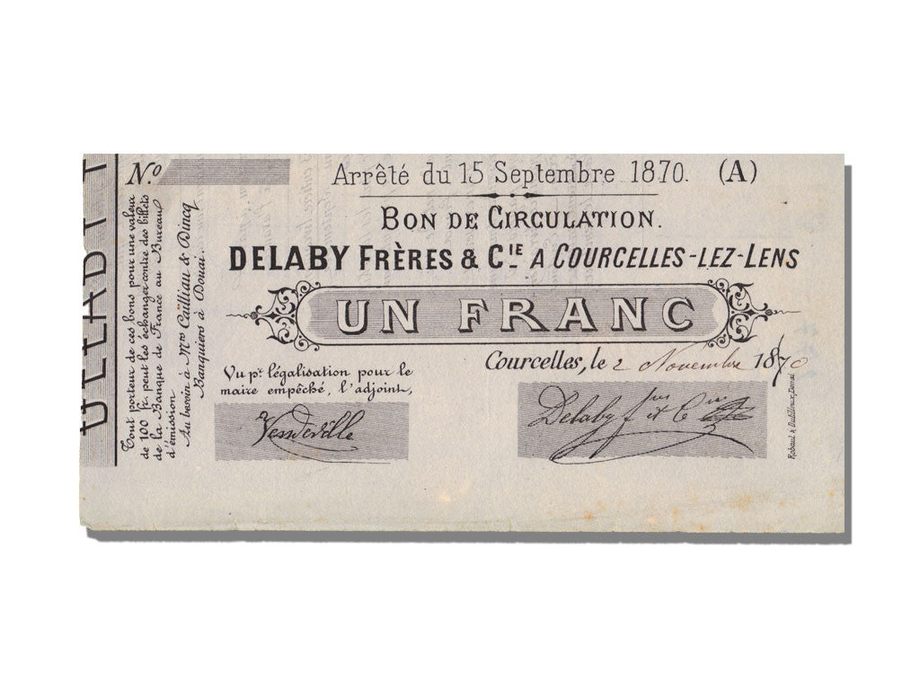 Billet, France, 1 Franc, 1870, SPL