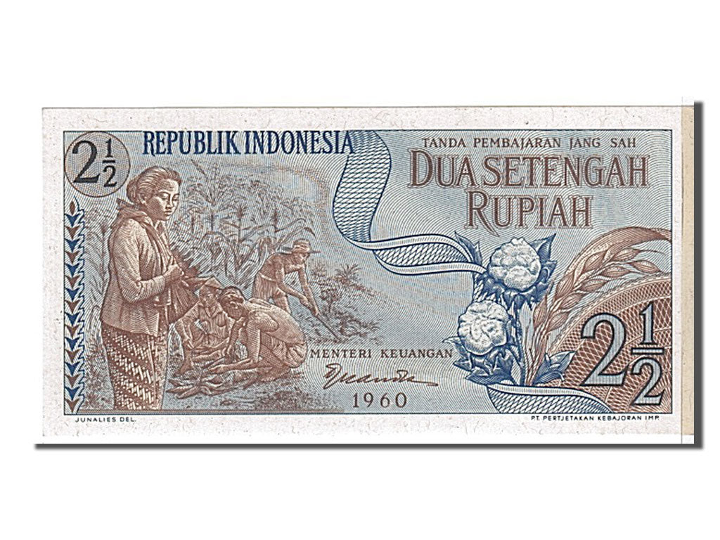 Indonesia, 2 1/2 Rupiah, 1960, KM #79, UNC(65-70), AGJ048224