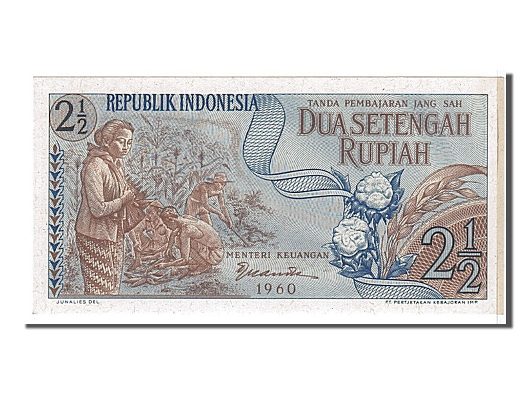 Geldschein, Indonesien, 2 1/2 Rupiah, 1960, KM:79, UNZ