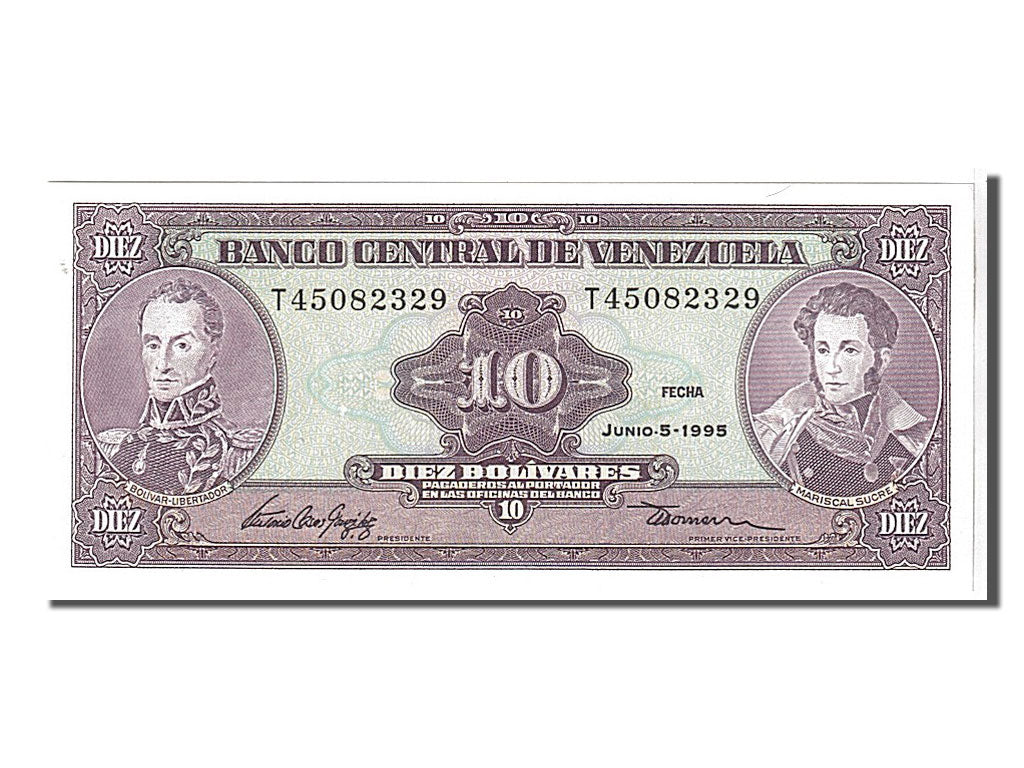 Geldschein, Venezuela, 10 Bolívares, 1995, UNZ