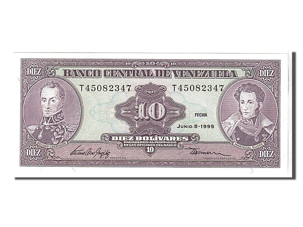 Banconote, Venezuela, 10 Bolívares, 1995, FDS