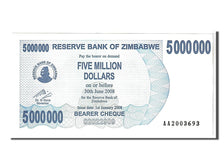 Billete, 5 MillionDollars, 2008, Zimbabue, KM:54, UNC