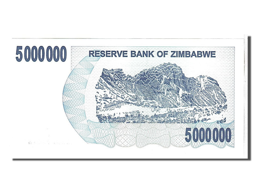 Billete, 5 MillionDollars, 2008, Zimbabue, KM:54, UNC