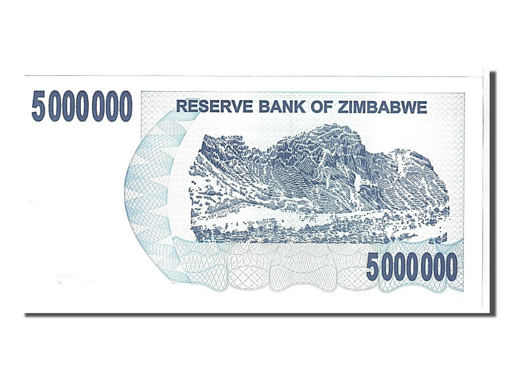 Billete, 5 MillionDollars, 2008, Zimbabue, KM:54, UNC
