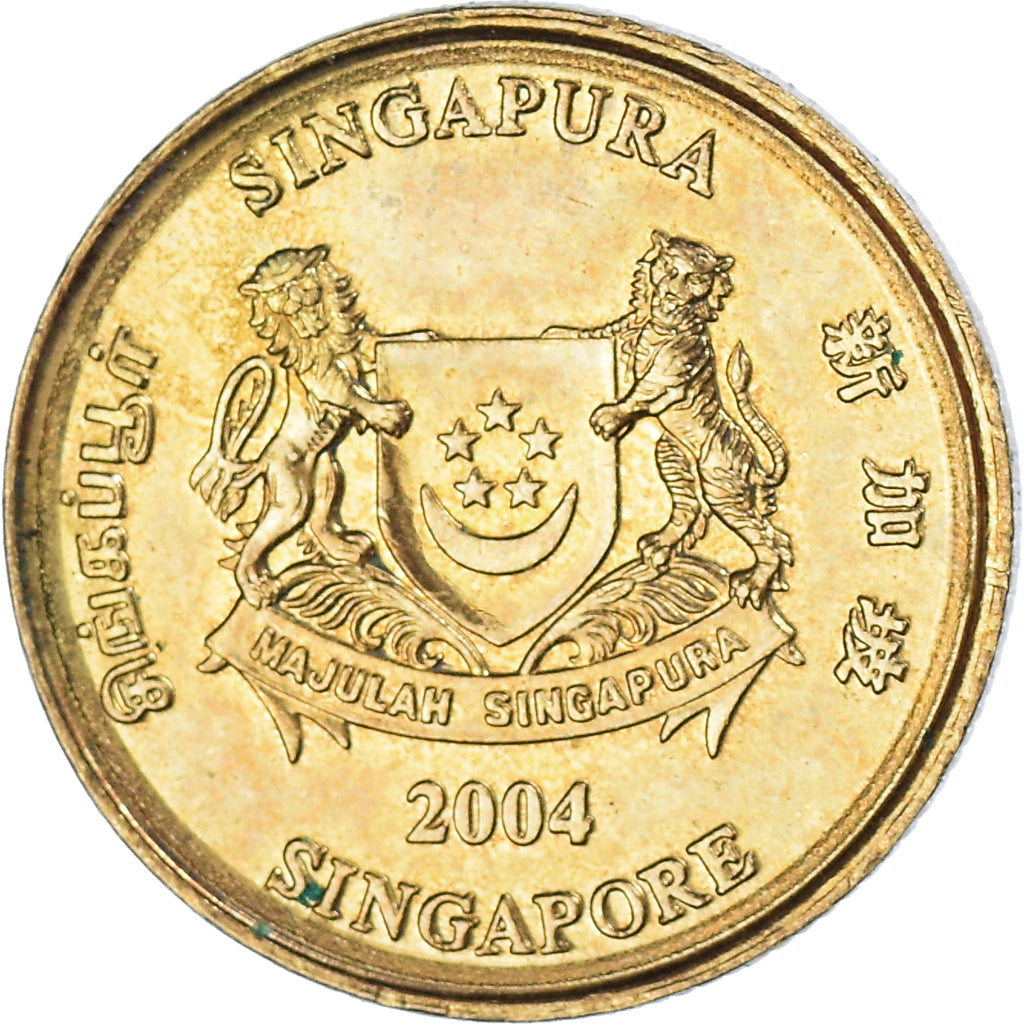 Coin, Singapore, 5 Cents, 2004