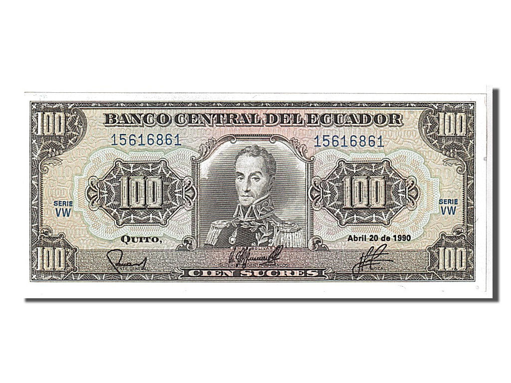 Banknote, Ecuador, 100 Sucres, 1990, KM:123, UNC(63)