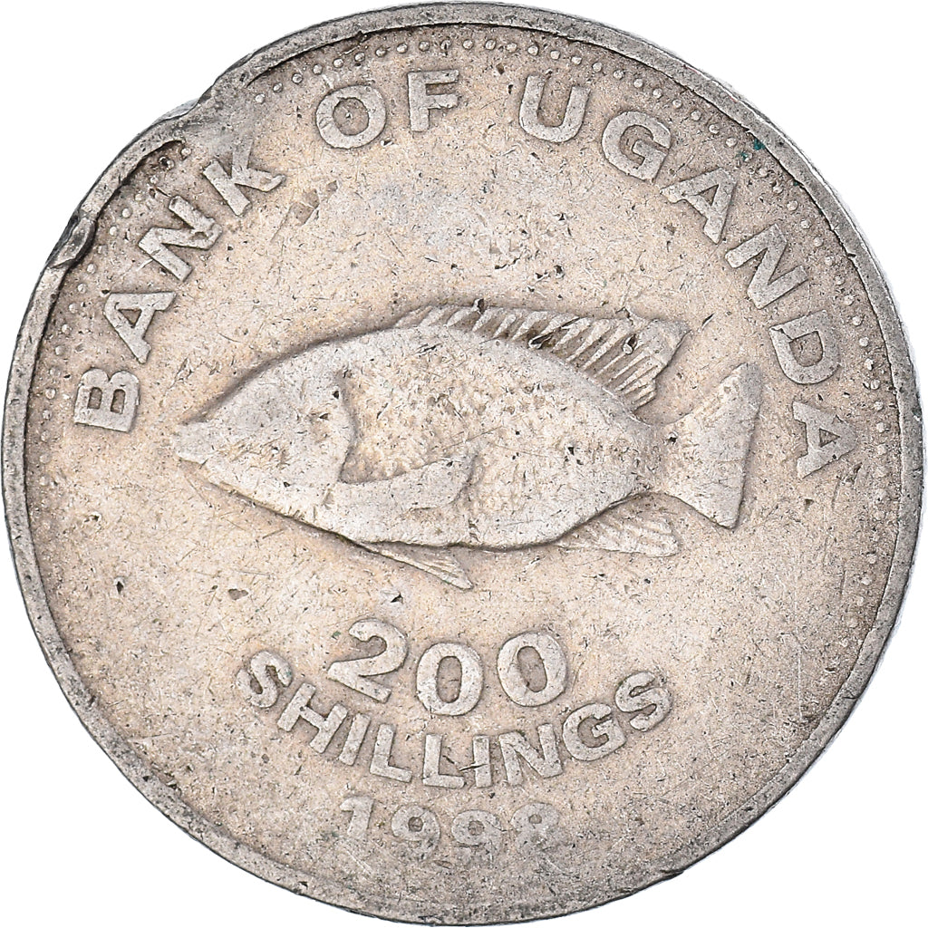 Coin, Uganda, 200 Shillings, 1998