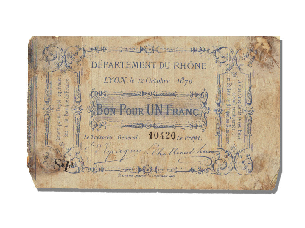 Banknote, 1 Franc, 1870, France, VF(30-35)