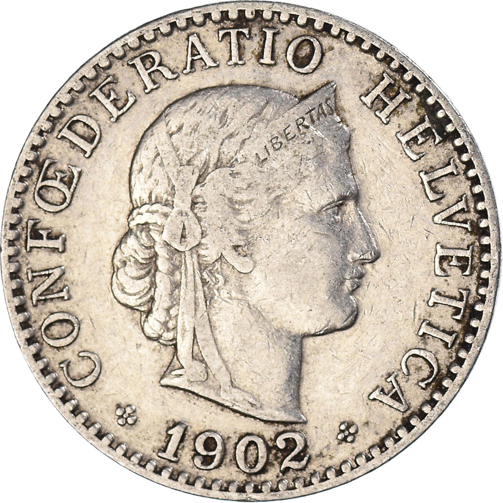 Moneda, Suiza, 20 Rappen, 1902