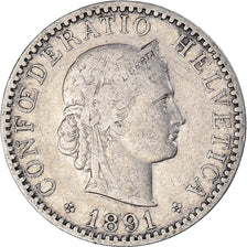 Moneta, Szwajcaria, 20 Rappen, 1891