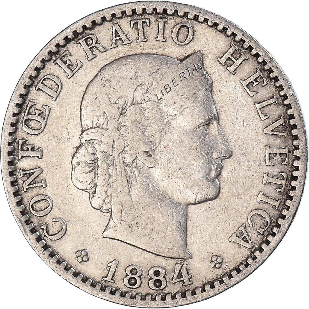 Moeda, Suíça, 20 Rappen, 1884