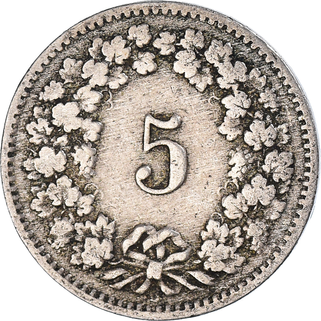 Moneda, Suiza, 5 Rappen, 1883