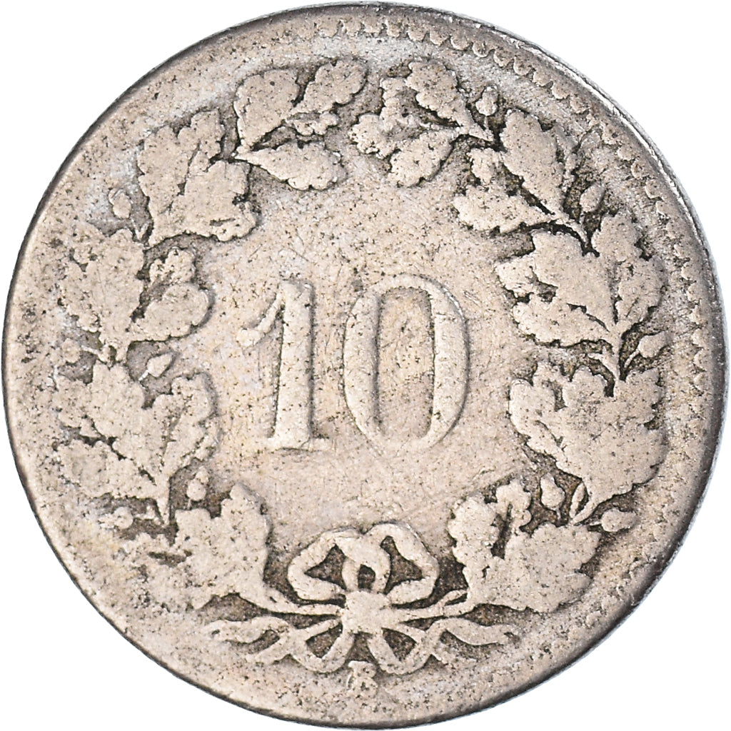 Munten, Zwitserland, 10 Rappen, 1881