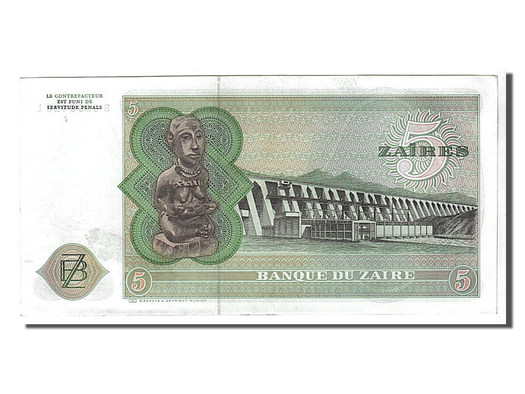 Banknote, Zaire, 5 Zaïres, 1977, KM:21b, UNC(63)