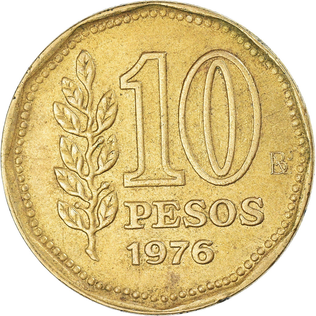 Moneda, Argentina, 10 Pesos, 1976