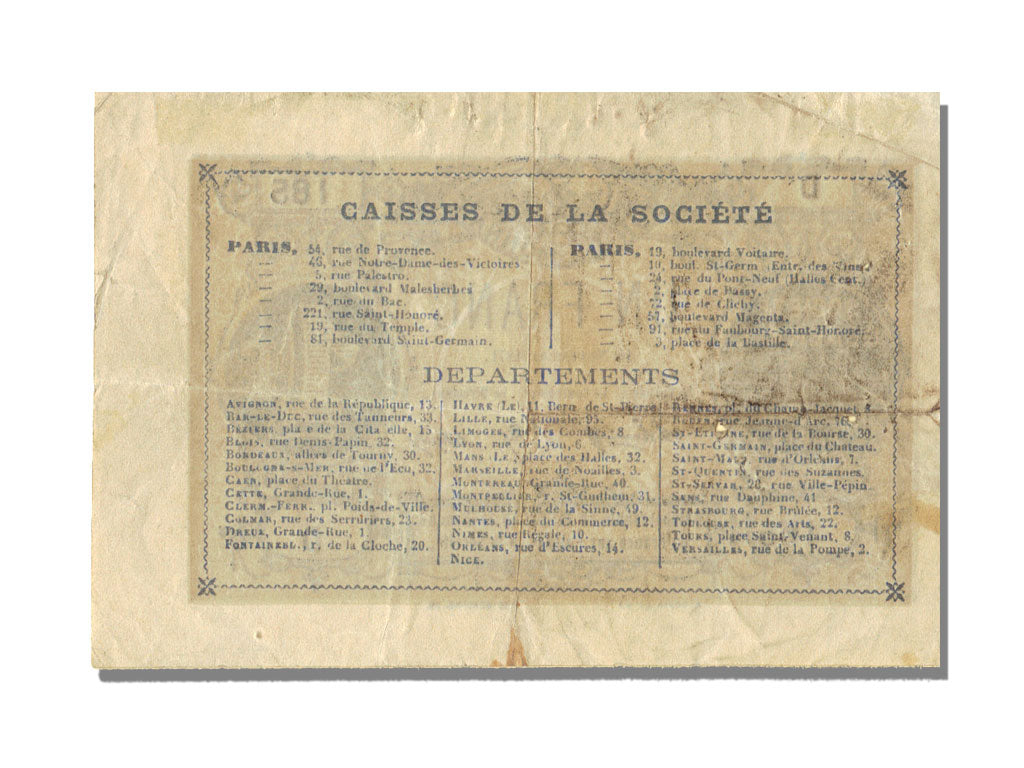 FRANCE, Paris, 1 Franc, 1871, 1871-11-18, EF(40-45), D.185, Jérémie #75.02.A