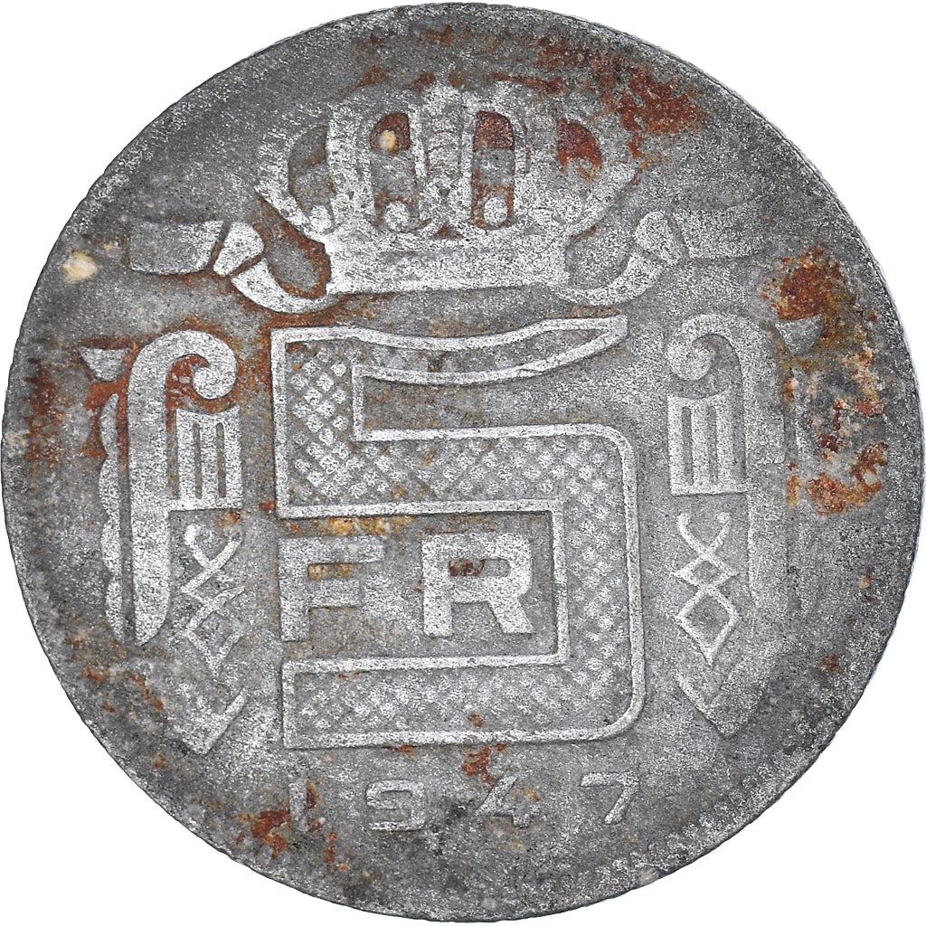 Coin, Belgium, 5 Francs, 5 Frank, 1947