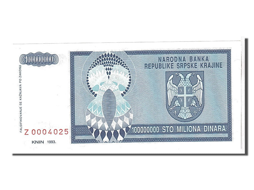 Bosnie Herzegovine, 100 Millions Dinara type 1993