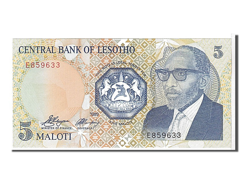 Billet, Lesotho, 5 Maloti, 1989, KM:10a, NEUF