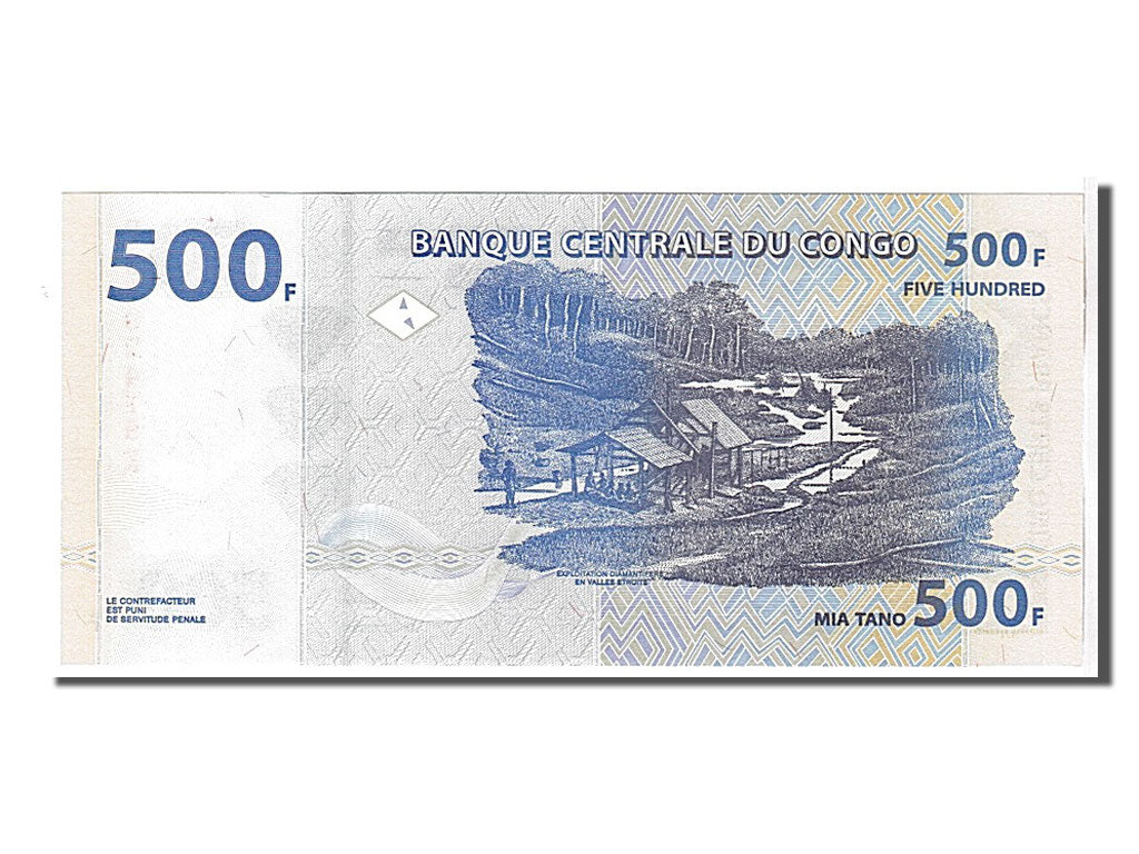 Biljet, Democratische Republiek Congo, 500 Francs, 2002, NIEUW