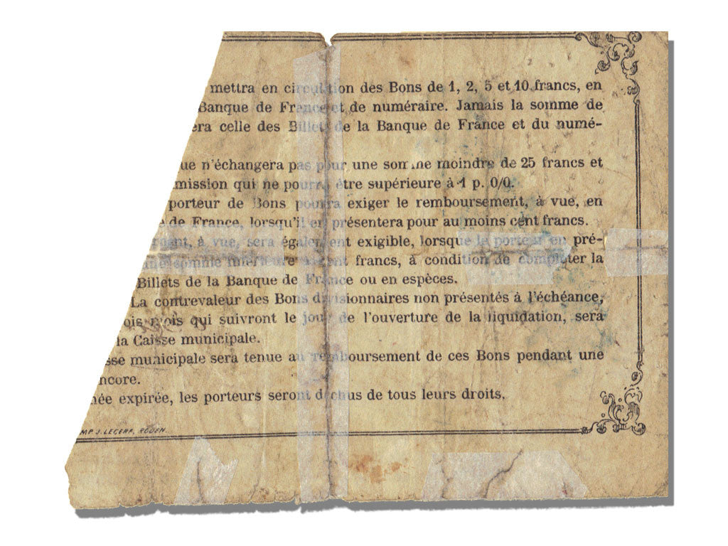 Banconote, BB, 1 Franc, 1870, Francia