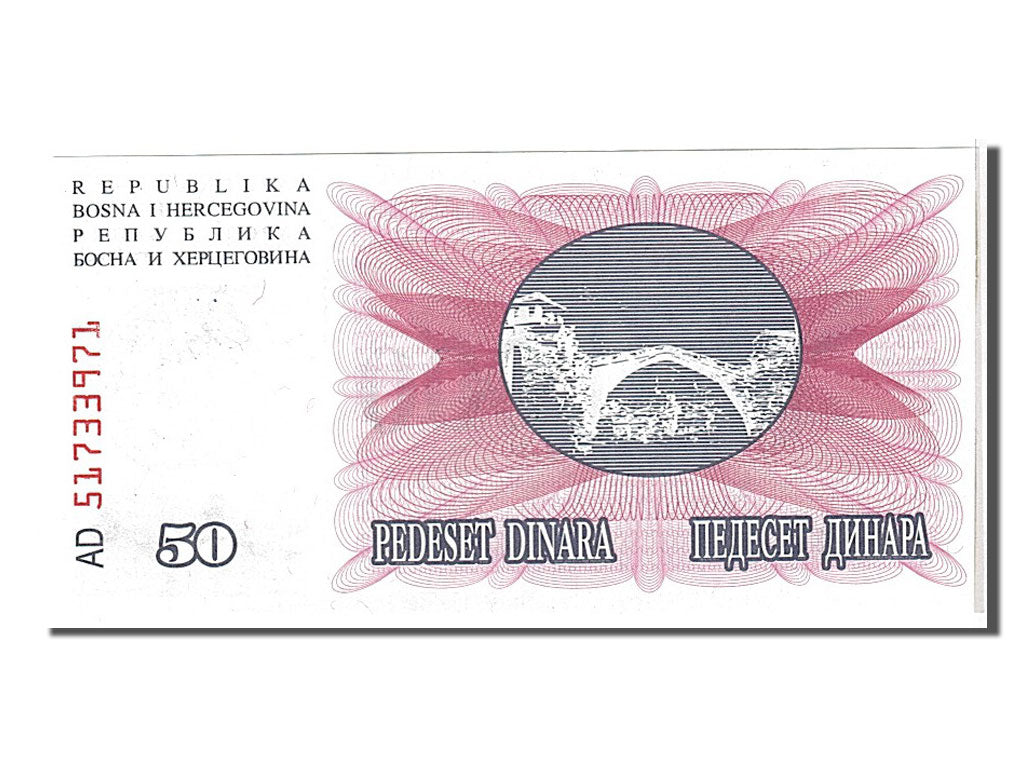 Billet, Bosnia - Herzegovina, 50 Dinara, 1992, KM:12a, NEUF