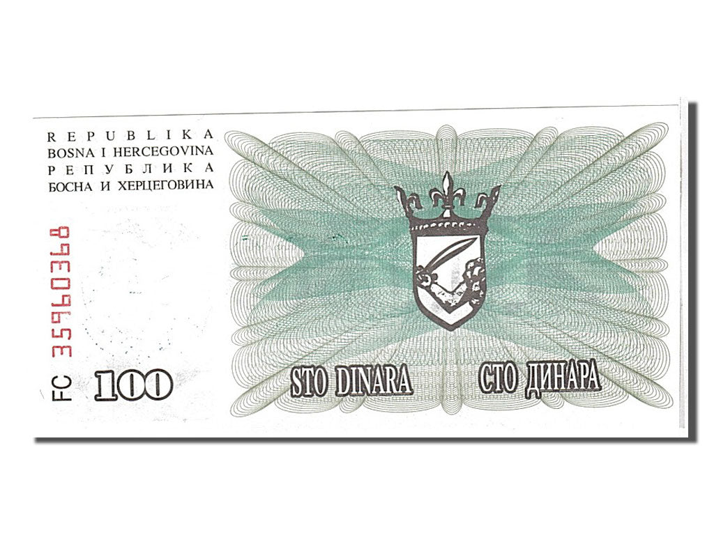 Bosnia - Herzegovina, 100 Dinara, 1992, KM #13a, UNC(65-70), FC35960368