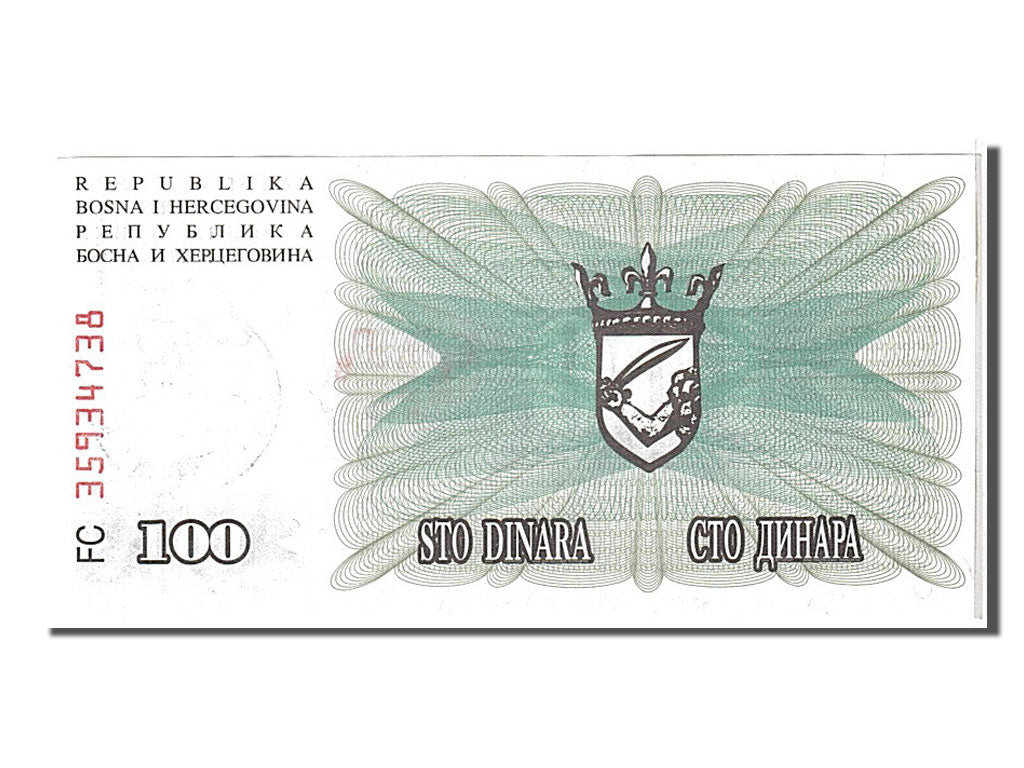 Billet, Bosnia - Herzegovina, 100 Dinara, 1992, KM:13a, NEUF