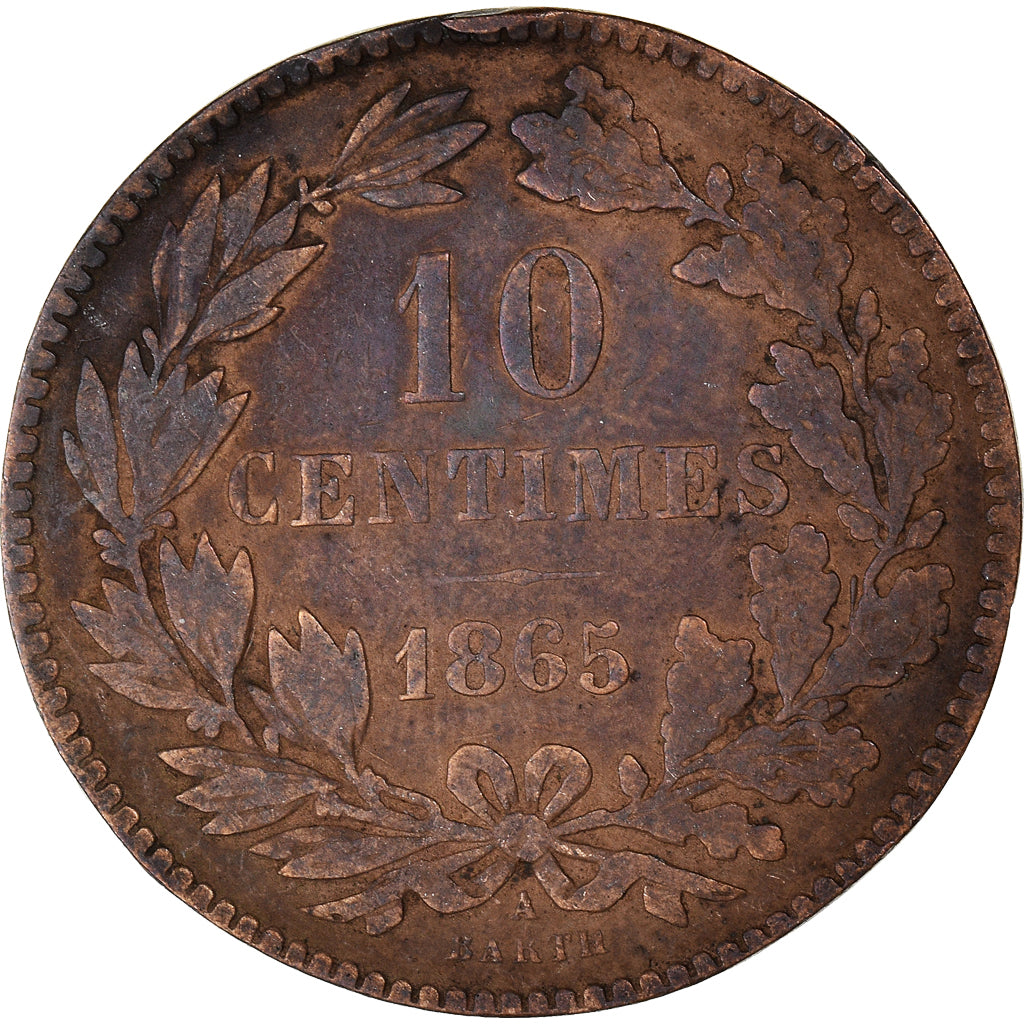 Coin, Luxembourg, 10 Centimes, 1865