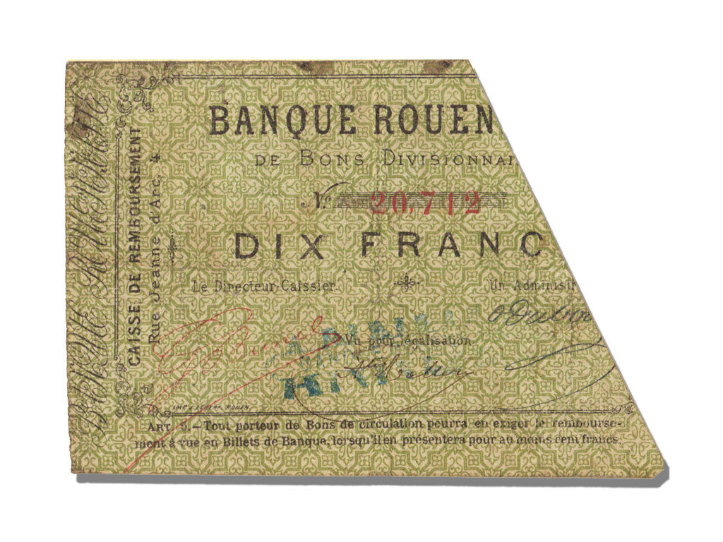 Banconote, BB, 10 Francs, 1870, Francia